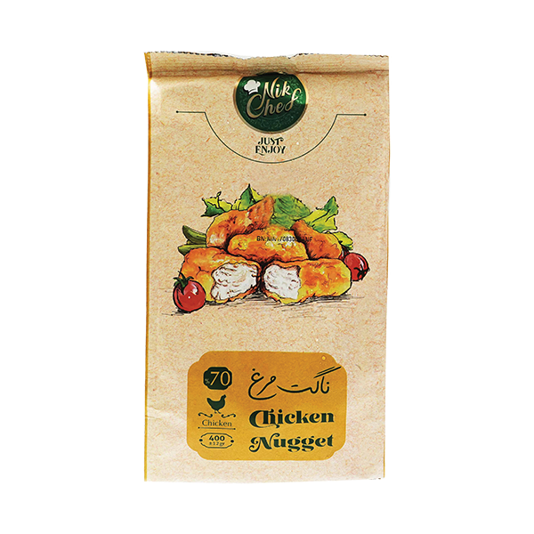 ناگت مرغ 70% 400 گرمی نیمه آماده نیک شف