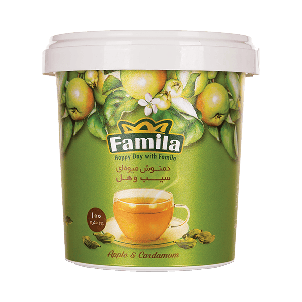 دمنوش میوهای سیب و هل 100 گرمی فامیلا