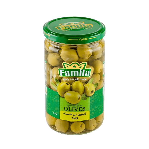 زیتون بی هسته ویژه (بی هسته درشت) 620گرمی فامیلا