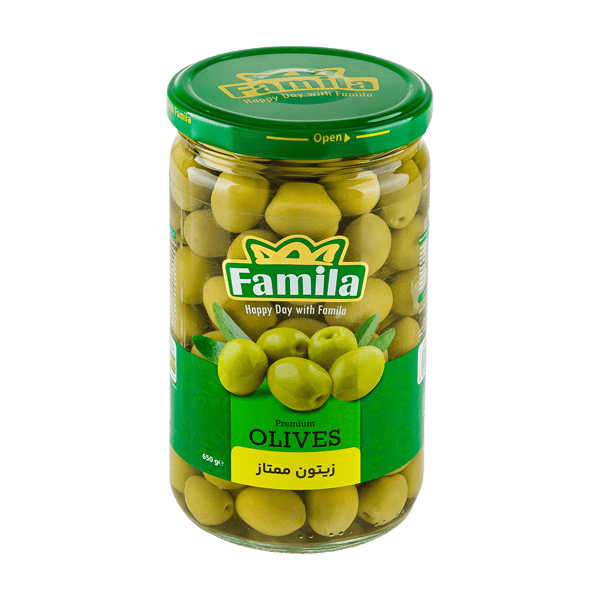 زیتون ممتاز (با هسته معمولی) 650گرمی فامیلا