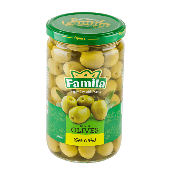 زیتون ویژه (با هسته درشت) 650گرمی فامیلا