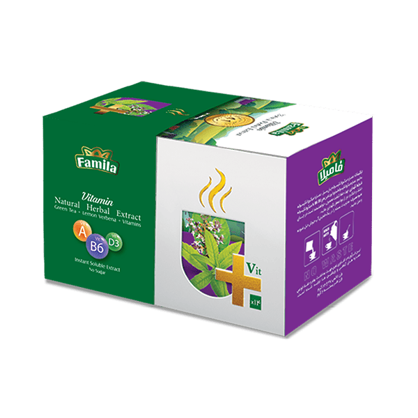 عصاره طبیعی گیاهی ویتامینه چای سبز و به لیمو 14 عددی فامیلا