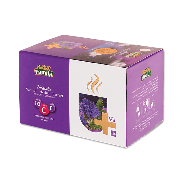 عصاره طبیعی گیاهی ویتامینه گل گاو زبان 14 عددی فامیلا