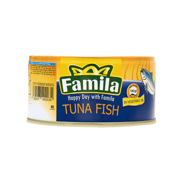 كنسرو تن ماهی 180 گرمی فاميلا (در روغن گیاهی)