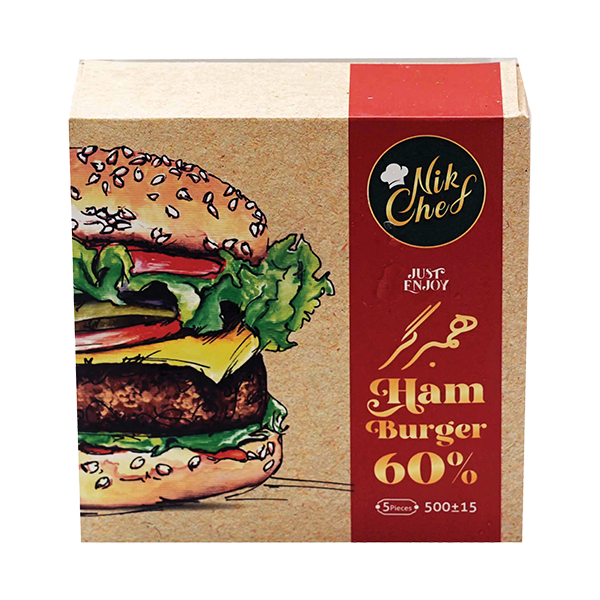 همبرگر 60% گوساله 500 گرم نيک شف