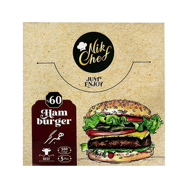 همبرگر 60% گوساله 500 گرم  نيک شف