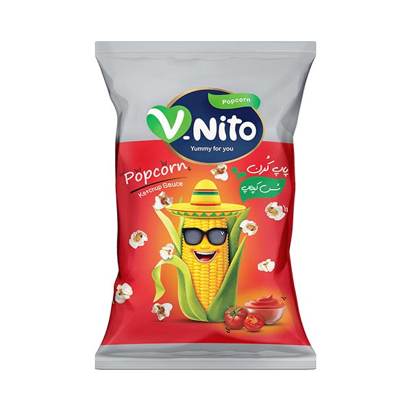پاپ كورن 55 گرمی با طعم کچاپ وی نیتو