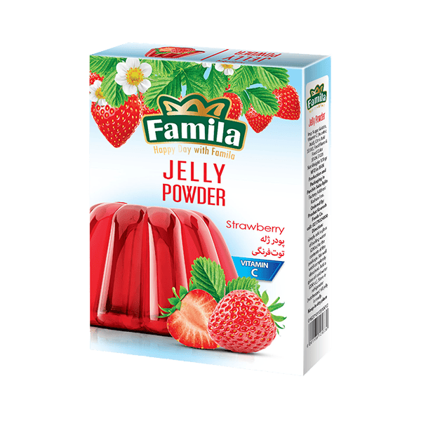 پودر ژله 100 گرمی توت فرنگی فامیلا