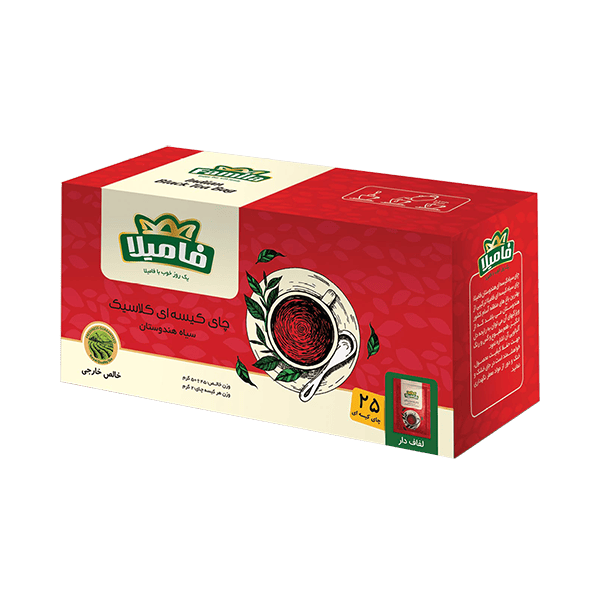 چاي كيسه اي(تي بگ) ساده لفاف دار 25 عددي فاميلا