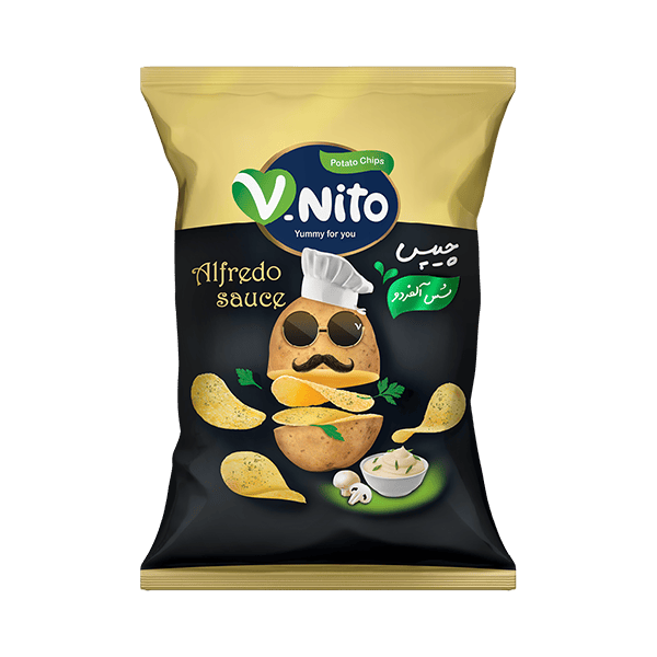 چیپس سیب زمینی با طعم سس آلفردو 105 گرمی وی نیتو