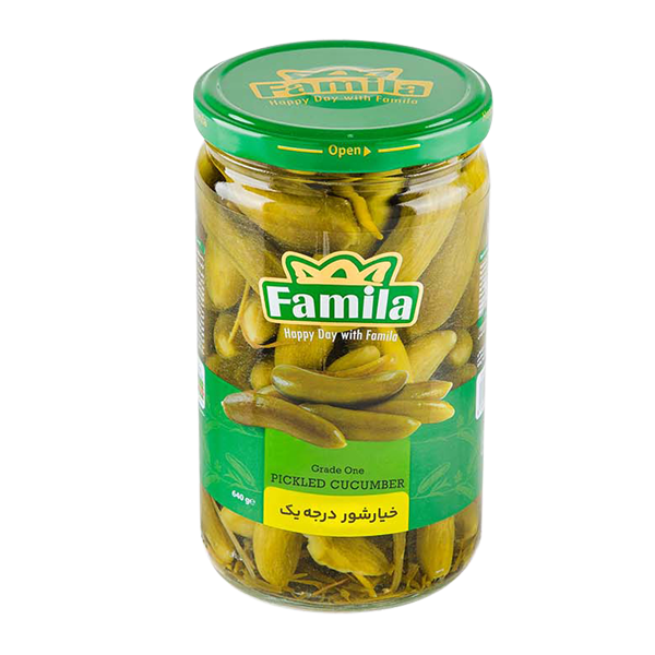 ‫خیارشور درجه یک 640 گرمی فامیلا
