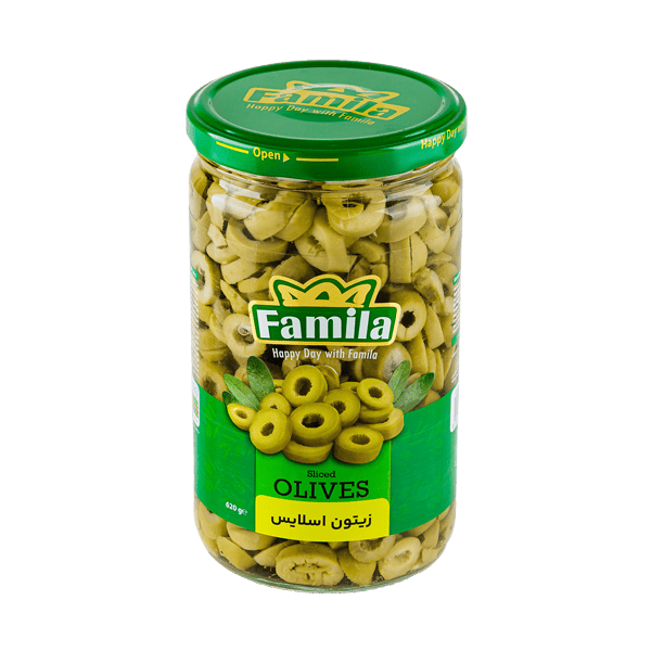 ‫زیتون اسلایس 620 گرمی فامیلا